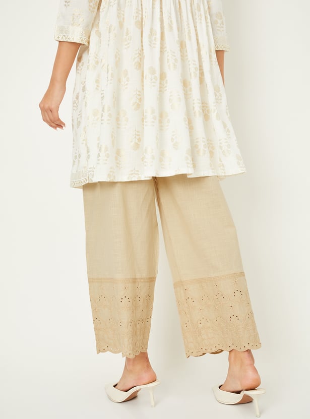 Women Schiffli Embroidered Palazzos